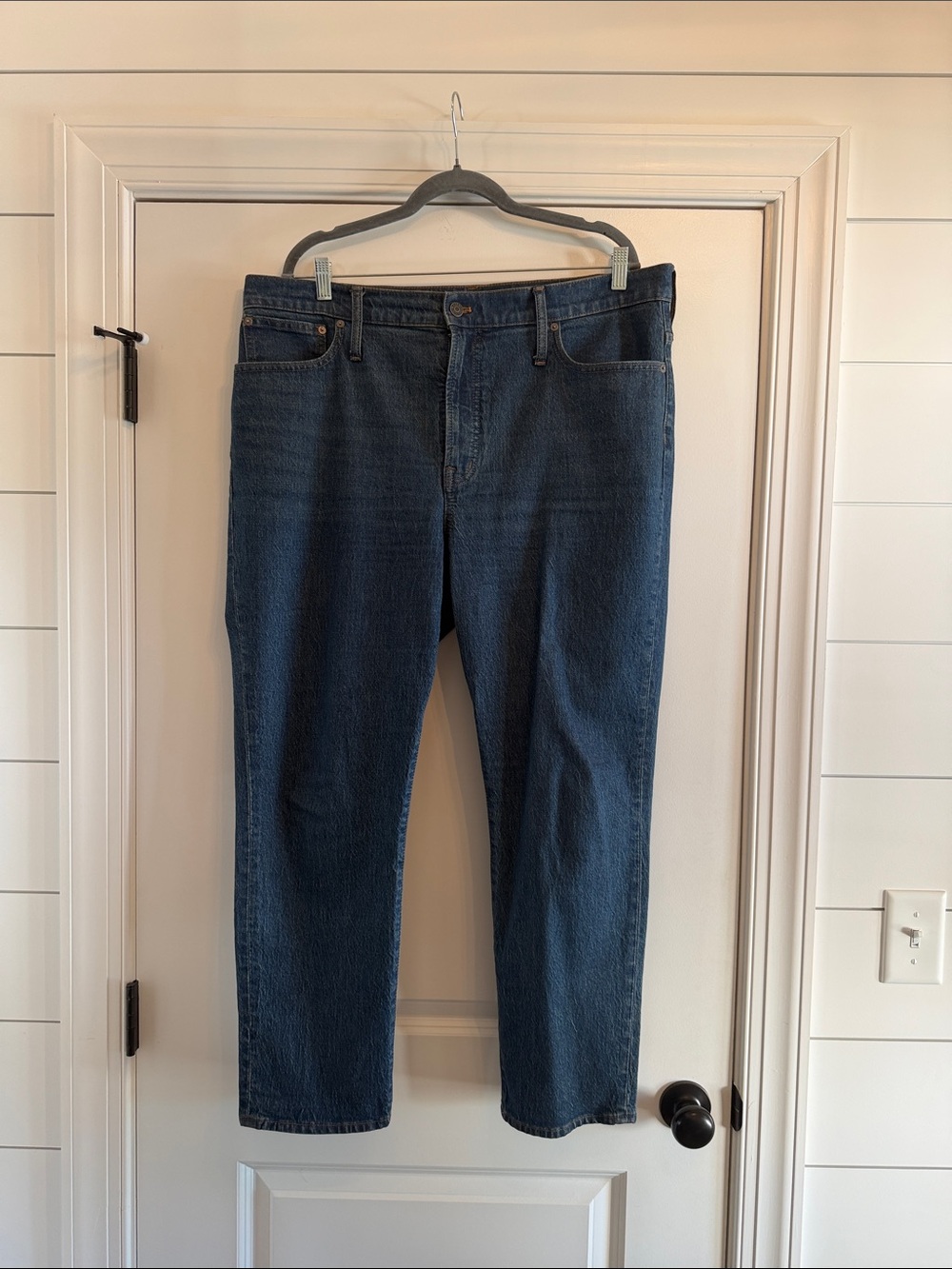 Madewell Men's Straight Jeans in Dark Blue